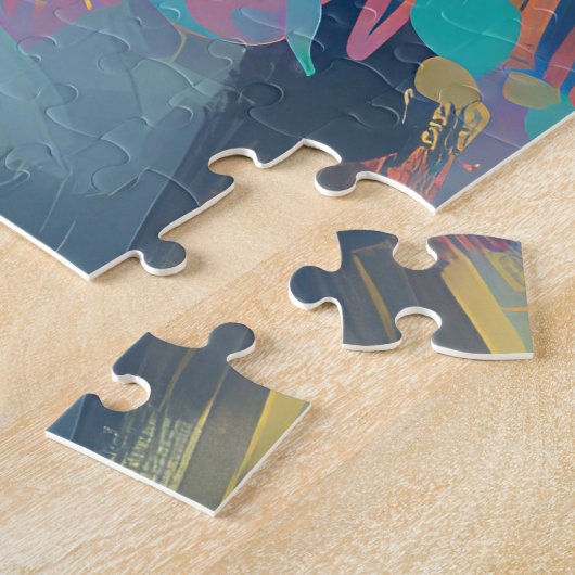 Dachshund strand surfen schilderij legpuzzel (Zijkant)