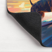 Dachshund strand surfen schilderij muismat (Hoek)