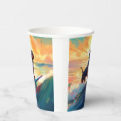 Dachshund strand surfen schilderij papieren bekers (Rechts)