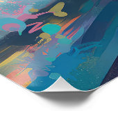 Dachshund strand surfen schilderij perfect poster (Hoek)