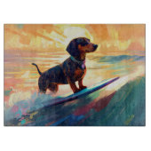 Dachshund strand surfen schilderij snijplank (Voorkant)