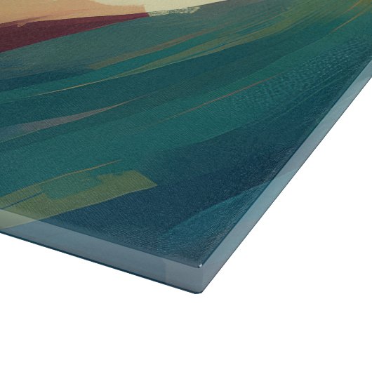 Dachshund strand surfen schilderij snijplank (Hoek)