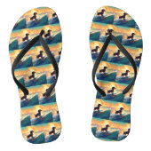 Dachshund strand surfen schilderij teenslippers (Voetbed)