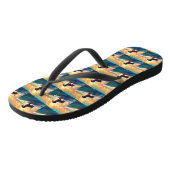 Dachshund strand surfen schilderij teenslippers (Schuin)