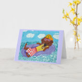 Dachshund Strandversager Kaart (Gele Bloem)
