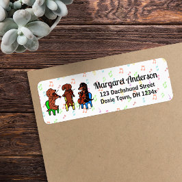 Dachshund Strijktrio muzieknoten Etiket