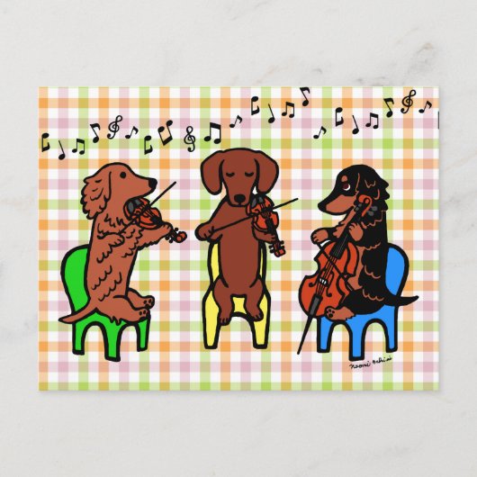 Dachshund String Trio Briefkaart (Voorkant)