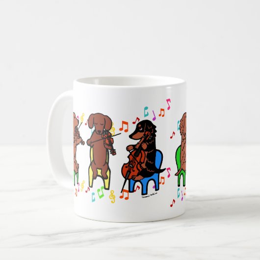 Dachshund String Trio Koffiemok (Voorkant links)