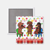 Dachshund String Trio Magneet (Voorkant / Achterkant)