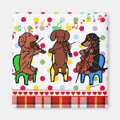 Dachshund String Trio Magneet (Voorkant)