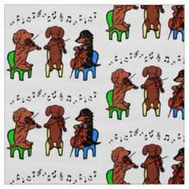 Dachshund String Trio Musician Fabric Stof