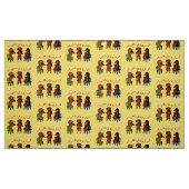 Dachshund String Trio Musician Fabric Yellow Stof (Fat Quarter)