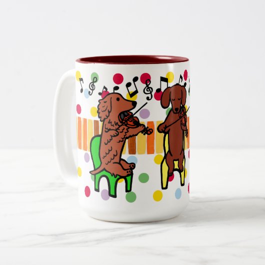 Dachshund String Trio Musician Mok (Voorkant links)