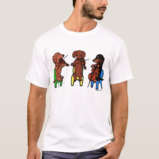 Dachshund String Trio Musicians T-shirt (Voorkant)