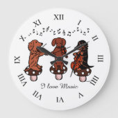 Dachshund String Trio Musicians wandklok (Voorkant)