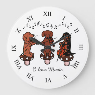 Dachshund String Trio Musicians wandklok