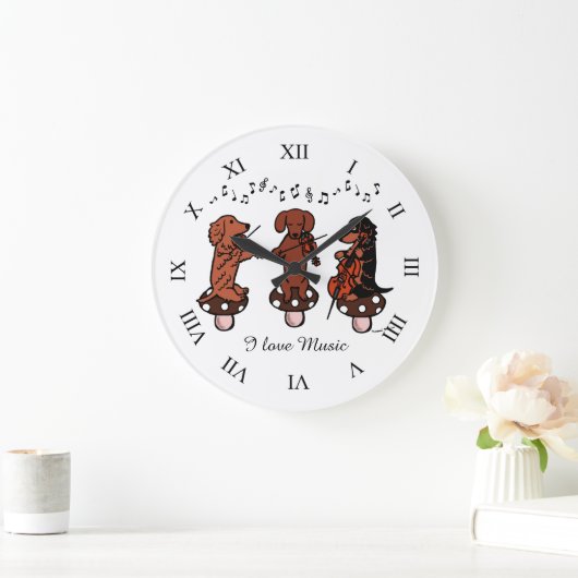 Dachshund String Trio Musicians wandklok (Huis)