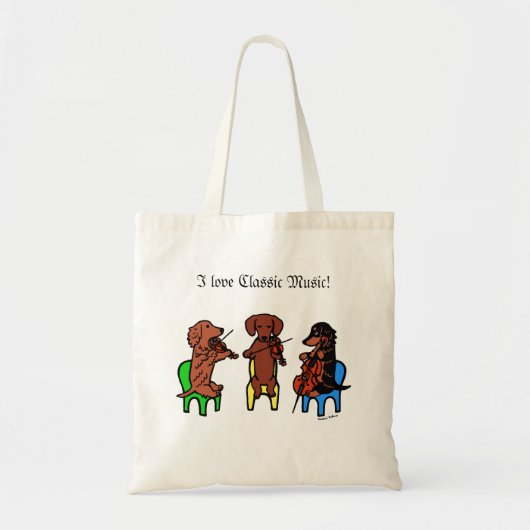 Dachshund String Trio Tote Bag (Voorkant)