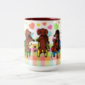 Dachshund String Trio Tweekleurige Koffiemok (Center)