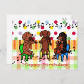 Dachshund String Trio Verjaardag Briefkaart (Voorkant / Achterkant)