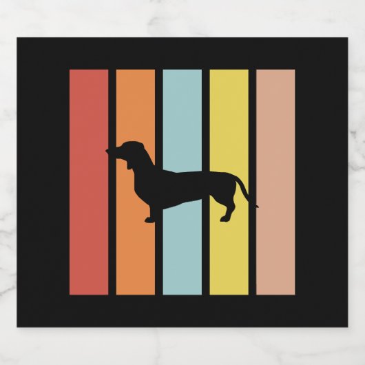 Dachshund Stripe bk Sparkling Wijnetiket (Enkel label)