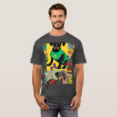 Dachshund stripverhaal retro t-shirt (Voorkant volledig)