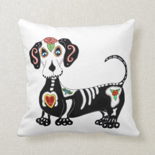 Dachshund Sugar Skull Kussen