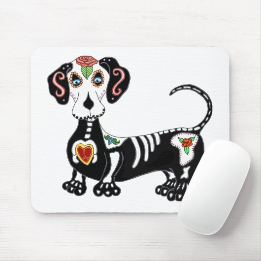Dachshund Sugar Skull Muismat (Met muis)