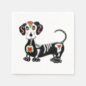 Dachshund Sugar Skull Servet (Voorkant)