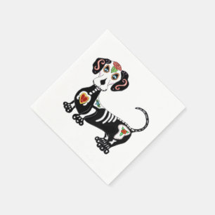 Dachshund Sugar Skull Servet