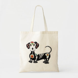 Dachshund Sugar Skull Tote Bag