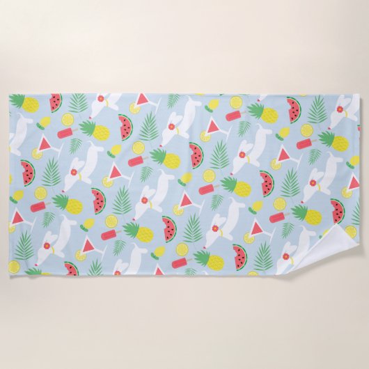 Dachshund Summer Wiener Dog Beach Towel Strandlaken (Voorkant)