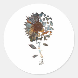 Dachshund Sunflower Je bent mijn Hondenliefhebbers Ronde Sticker