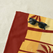 Dachshund Sunset Beach Towel Palm Trees Wiener Dog Strandlaken (In situ)