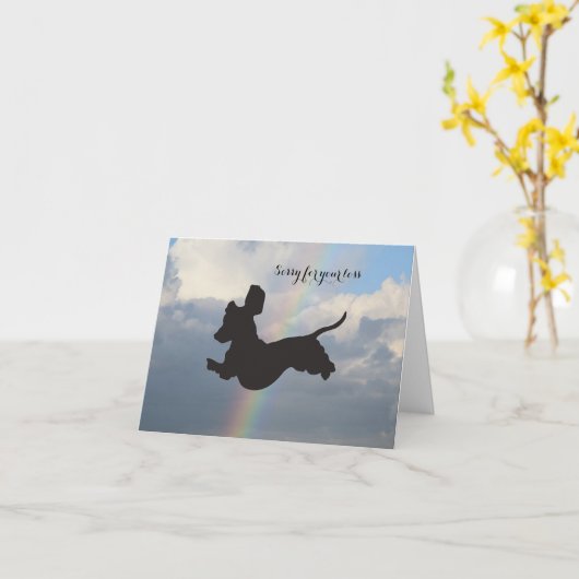 Dachshund Sympathy Card Kaart (Gele Bloem)