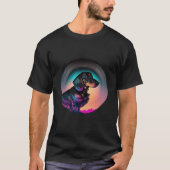 Dachshund Synthwave 80s Retrowave Aesthetic T-shirt (Voorkant)