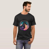 Dachshund Synthwave 80s Retrowave Aesthetic T-shirt (Voorkant volledig)