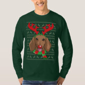 dachshund T-Shirt Funny Reindeer Kerstmis Sh (Voorkant)