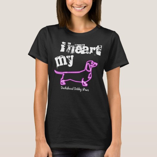 Dachshund T-shirt Neon Lights (Voorkant)