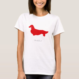 Dachshund T-shirt (rode lange haar versie 1)