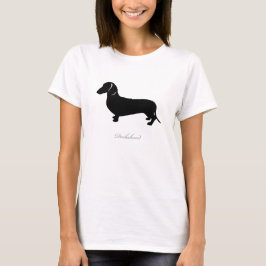 Dachshund T-shirt (zwart glad haar versie 2)