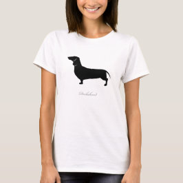 Dachshund T-shirt (zwarte gladde versie 1)