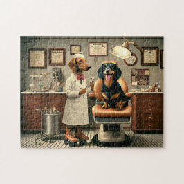 Dachshund Tandarts Whimsical Hondenliefhebber Cade Legpuzzel