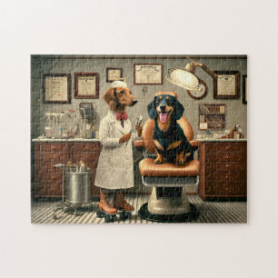 Dachshund Tandarts Whimsical Hondenliefhebber Cade Legpuzzel