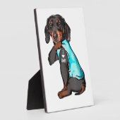 Dachshund Tattoo Ik hou van papa Funny Dog Dachshu Fotoplaat (Zijkant)