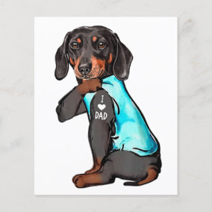 Dachshund Tattoo Ik hou van papa grappige hond Dac Flyer