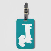Dachshund Teal Blauwe Bagage Reis Tas Label Bagagelabel (Voorkant (verticaal))