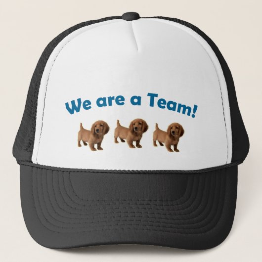 Dachshund Team Pet/Pet (blauw) Trucker Pet (Voorkant)