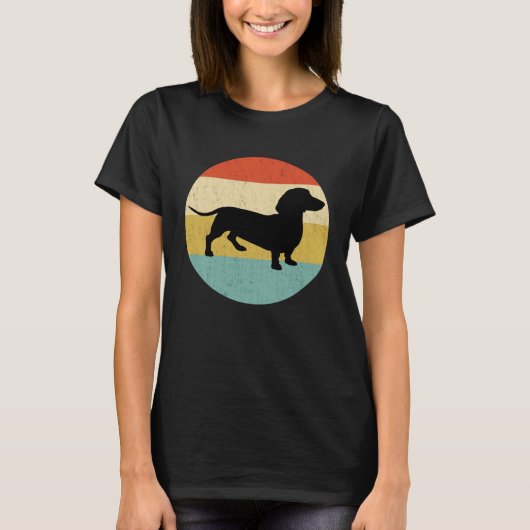 Dachshund  Teckel Retro T-shirt (Voorkant)