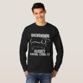 Dachshund tegen dierenmishandeling t-shirt (Voorkant volledig)